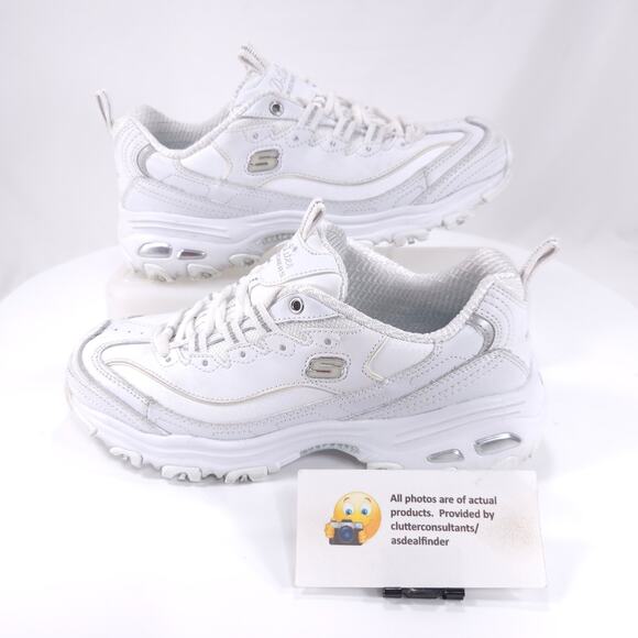 Skechers DLites Athletic Running Lace Up Shoe Womens Size 6 11931 White - Picture 5 of 9